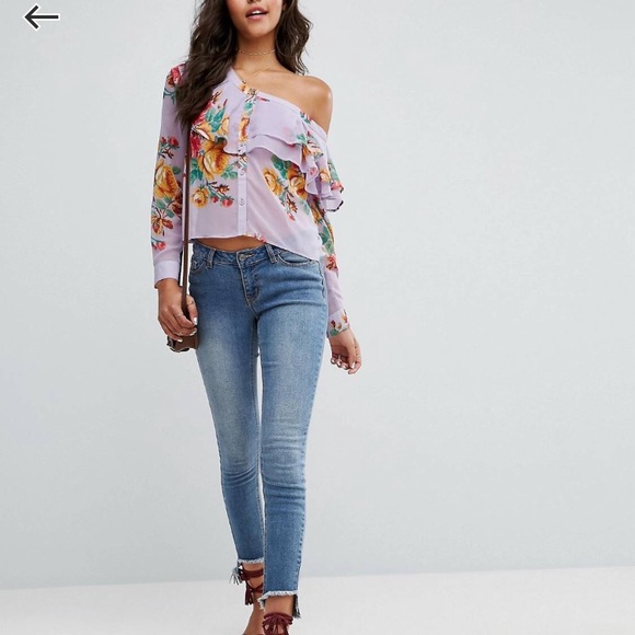 ASOS One Shoulder Ruffle Top - Picture 3 of 4